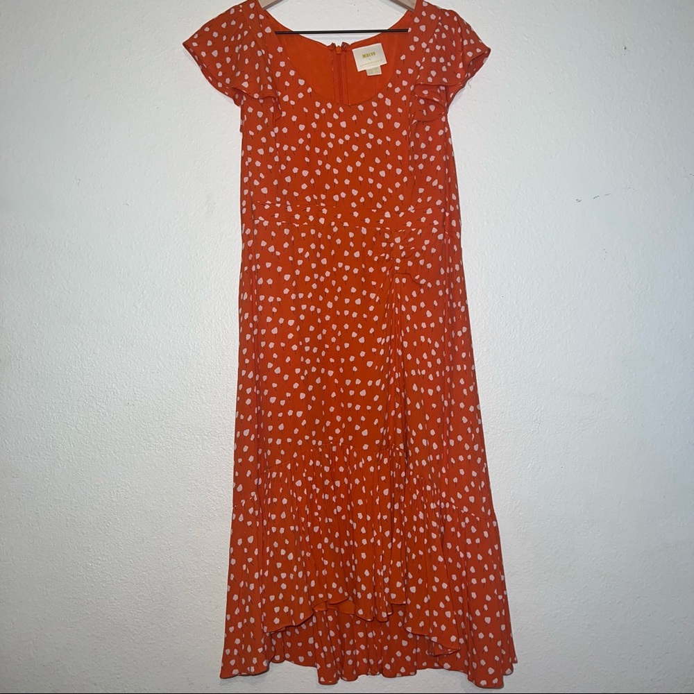 Maeve Orange Polka Dot Dress - Picture 3 of 12